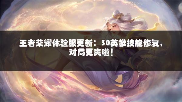 王者荣耀体验服更新：30英雄技能修复，对局更爽啦！