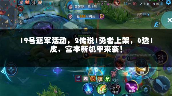 19号冠军活动，2传说1勇者上架，6选1皮，宫本新机甲来袭！