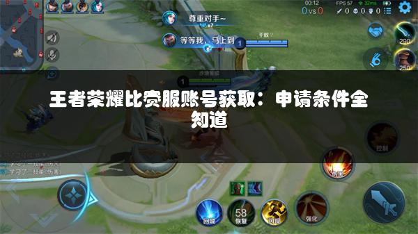 王者荣耀比赛服账号获取：申请条件全知道