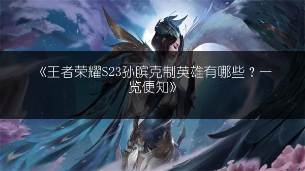 《王者荣耀S23孙膑克制英雄有哪些？一览便知》