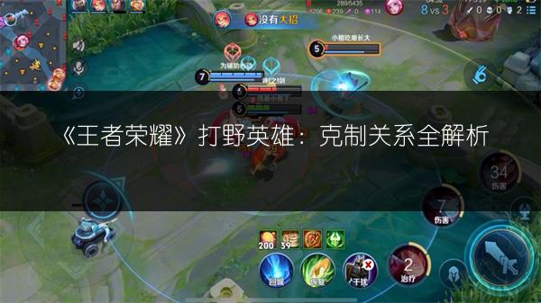 《王者荣耀》打野英雄：克制关系全解析