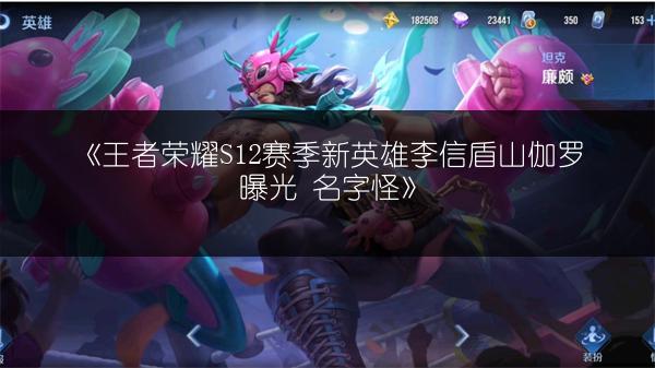 《王者荣耀S12赛季新英雄李信盾山伽罗曝光 名字怪》