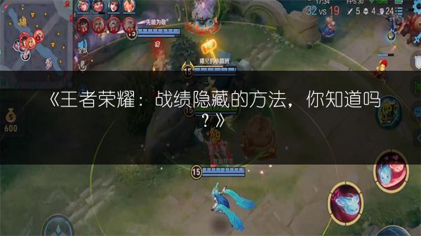 《王者荣耀：战绩隐藏的方法，你知道吗？》