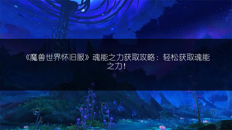 《魔兽世界怀旧服》魂能之力获取攻略：轻松获取魂能之力！