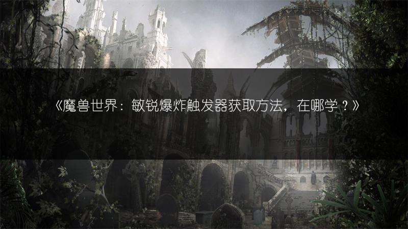 《魔兽世界：敏锐爆炸触发器获取方法，在哪学？》