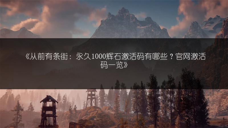 《从前有条街：永久1000辉石激活码有哪些？官网激活码一览》