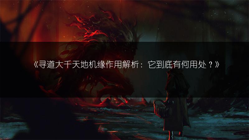 《寻道大千天地机缘作用解析：它到底有何用处？》