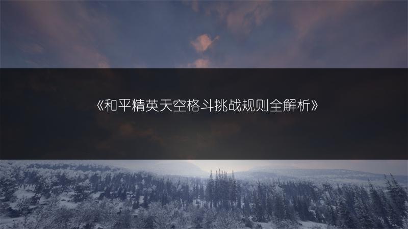 《和平精英天空格斗挑战规则全解析》