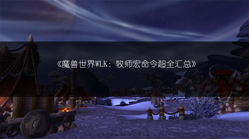 《魔兽世界WLK：牧师宏命令超全汇总》