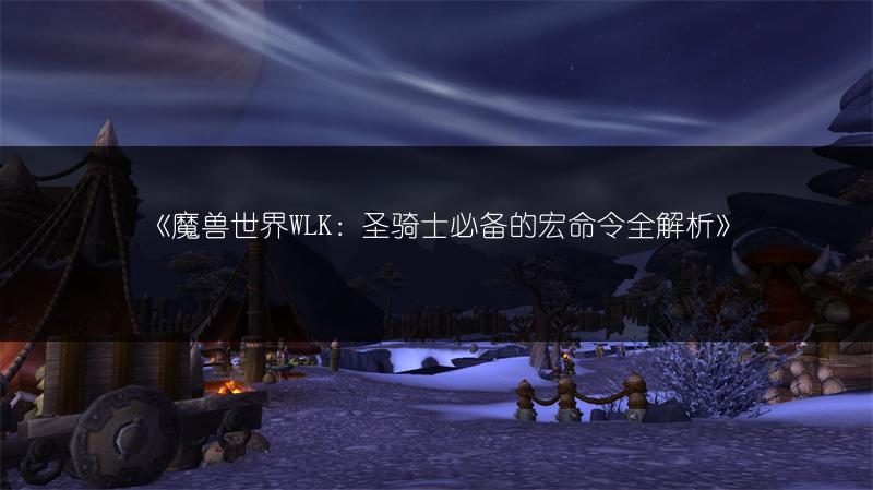 《魔兽世界WLK：圣骑士必备的宏命令全解析》