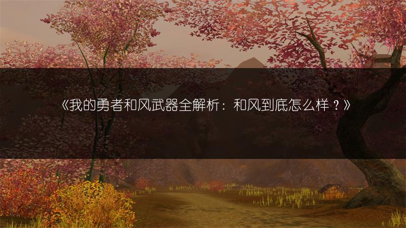 《我的勇者和风武器全解析：和风到底怎么样？》