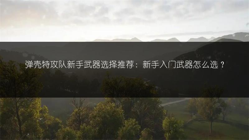 弹壳特攻队新手武器选择推荐：新手入门武器怎么选？