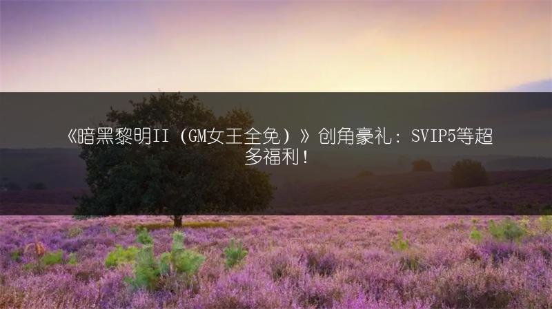 《暗黑黎明II（GM女王全免）》创角豪礼：SVIP5等超多福利！
