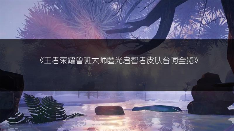 《王者荣耀鲁班大师匿光启智者皮肤台词全览》