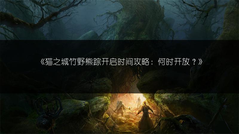 《猫之城竹野熊踪开启时间攻略：何时开放？》