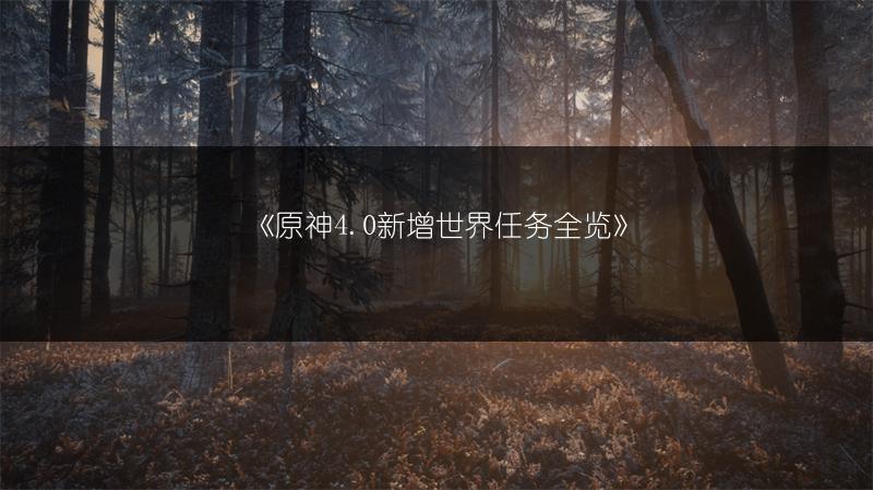 《原神4.0新增世界任务》