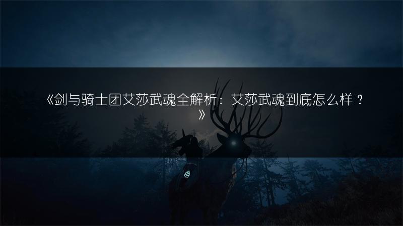 《剑与骑士团艾莎武魂全解析：艾莎武魂到底怎么样？》