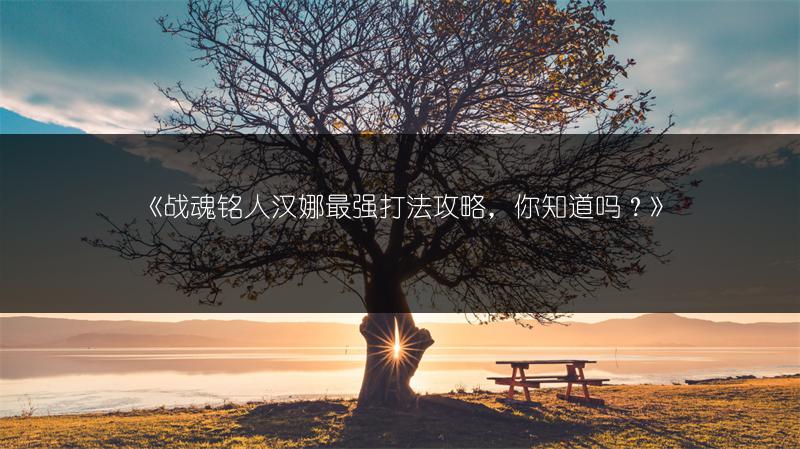 《战魂铭人汉娜最强打法攻略，你知道吗？》