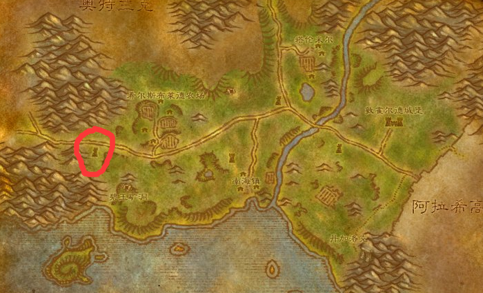 魔兽世界南点哨塔在哪