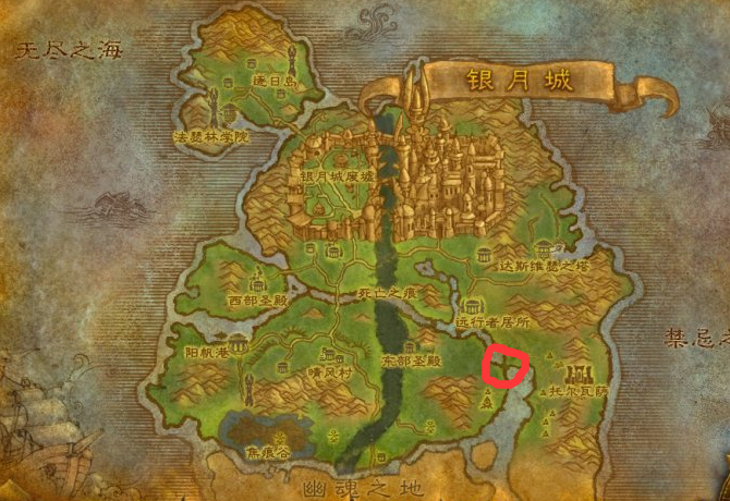 魔兽世界艾伦达尔瀑布在哪