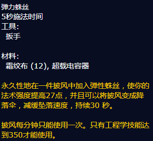 魔兽世界弹力蛛丝图纸哪里学