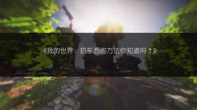《我的世界：扔东西的方法你知道吗？》