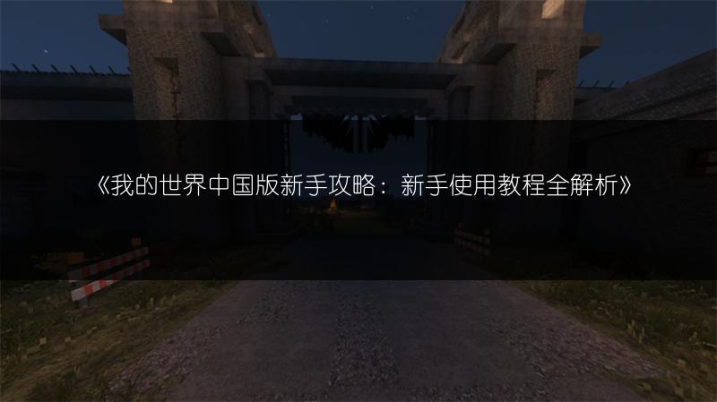 《我的世界中国版新手攻略：新手使用教程全解析》