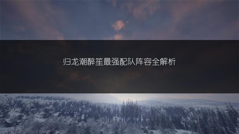 归龙潮醉笙最强配队阵容全解析